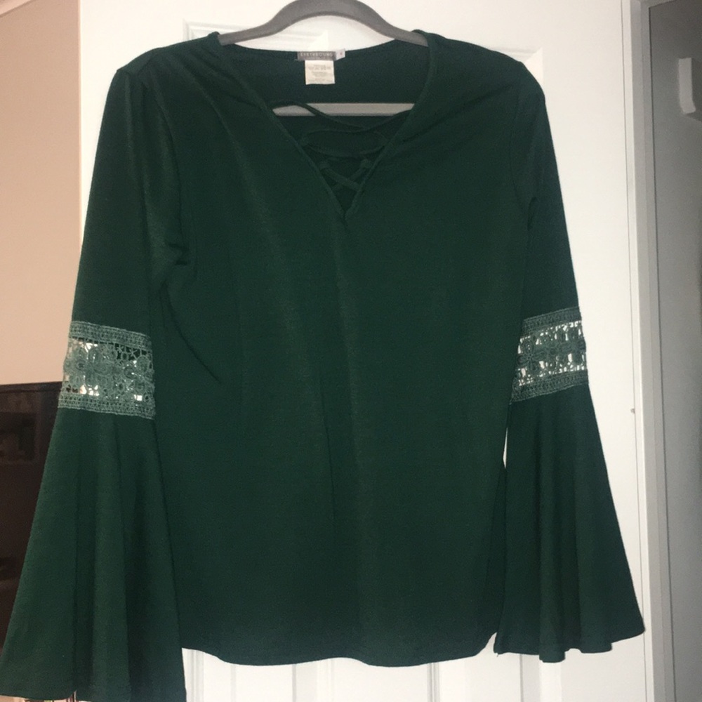 Bell Sleeve lace up Hippie Shirt